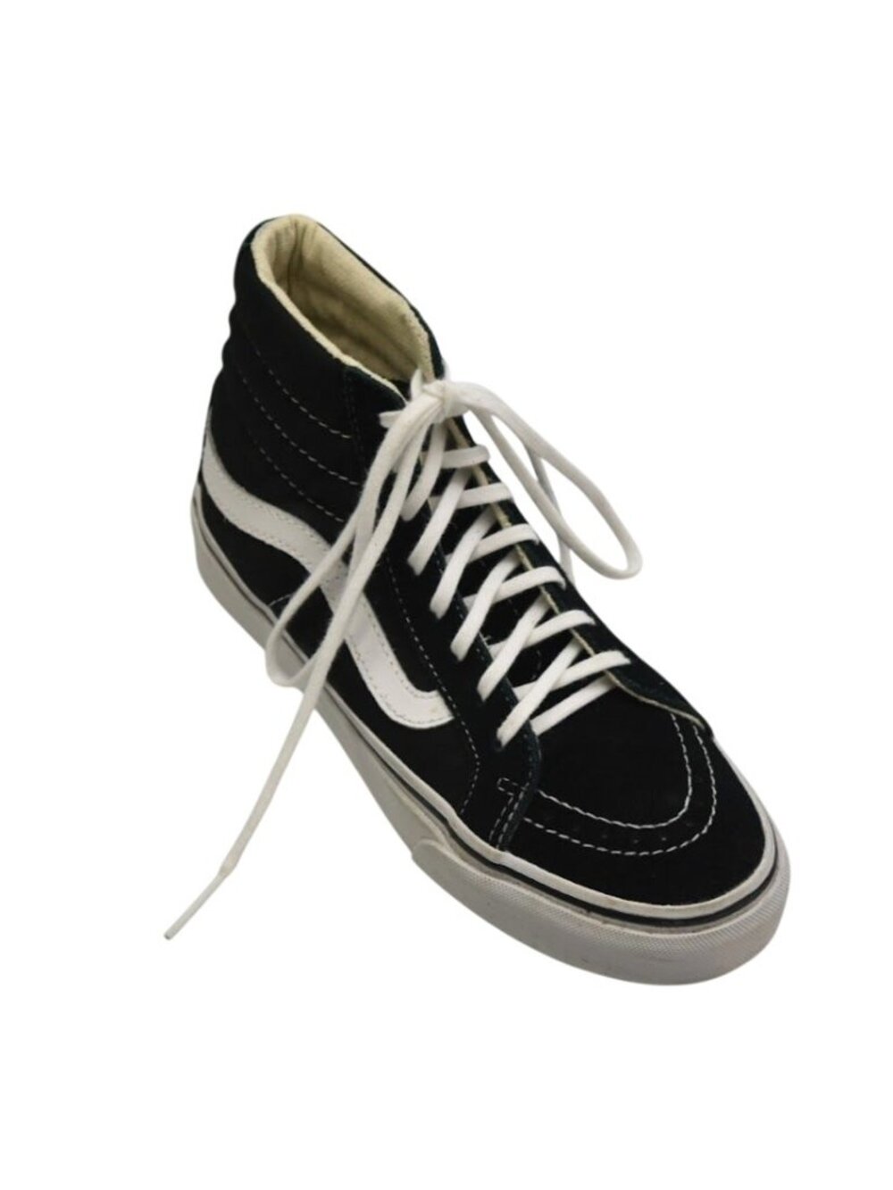Vans Sk8 Hi Black White High Top Skate Shoes Mens 4 Womens 5.5 Canvas Suede